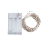 Гірлянда роса 10 метрів крапля на батарейках на 100 led білий дріт біла 100L10MWW