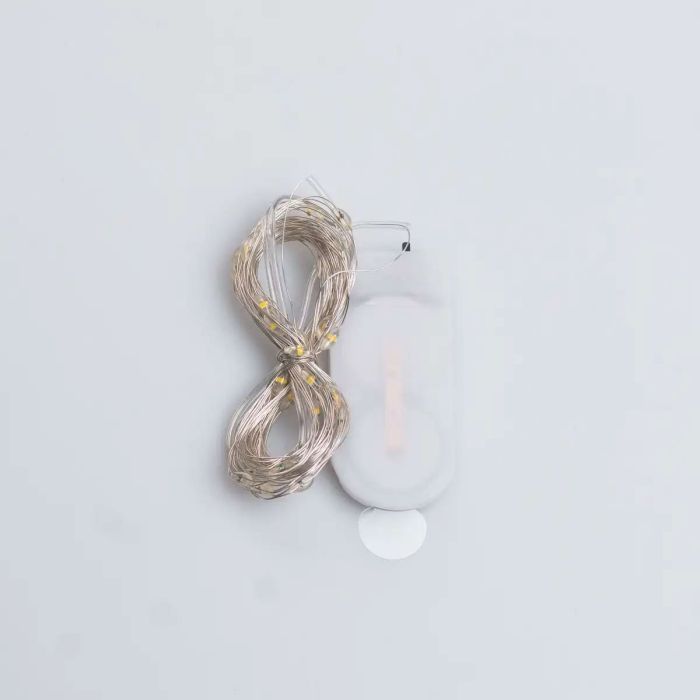 Світлодіодна гірлянда Роса 3 метри на батарейках 30 led нитка на білому дроті жовта 30L3MWY