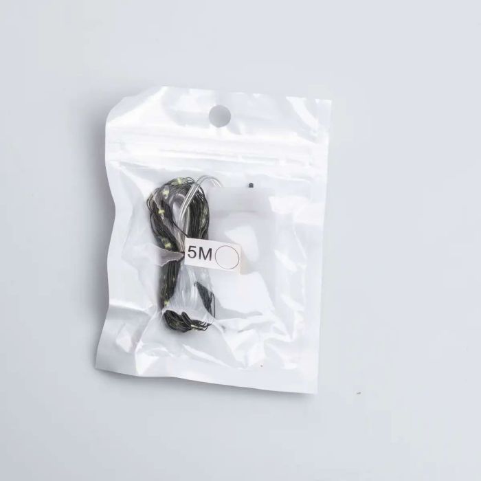 Світлодіодна гірлянда Роса 5 метрів на батарейках 50 led нитка на зеленому дроті біла 50L5MGW