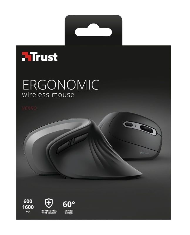 Миша Trust Verro Ergonomic, WL, чорний
