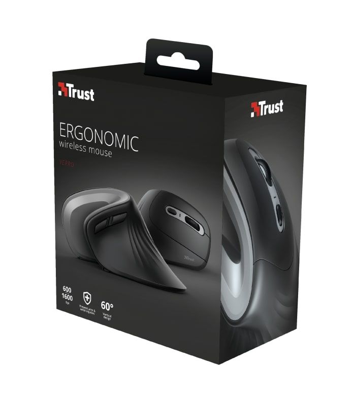Миша Trust Verro Ergonomic, WL, чорний