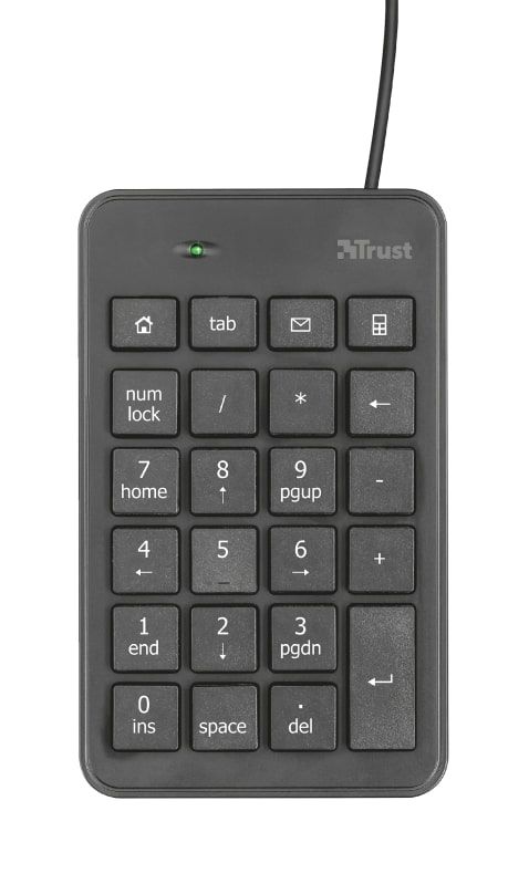 Клавіатура мембрана Trust Xalas USB-A Numeric Keypad 23Key, USB-A, чорний