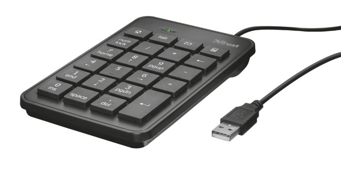 Клавіатура мембрана Trust Xalas USB-A Numeric Keypad 23Key, USB-A, чорний