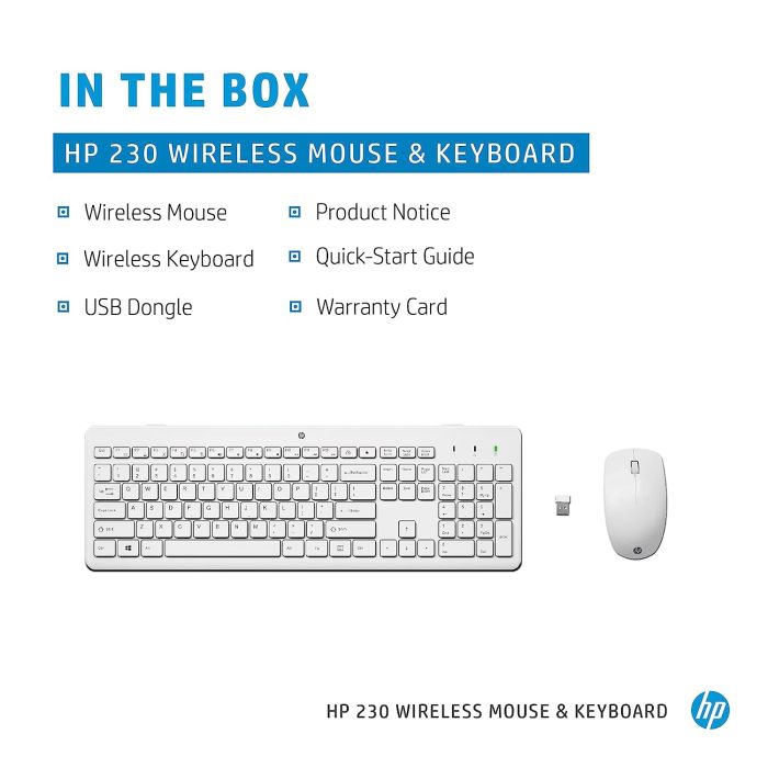 HP Combo keyboard and mouse 230, WL, EN/UK, white