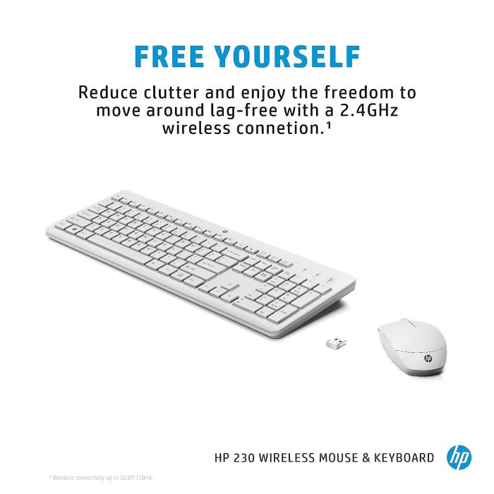 HP Combo keyboard and mouse 230, WL, EN/UK, white