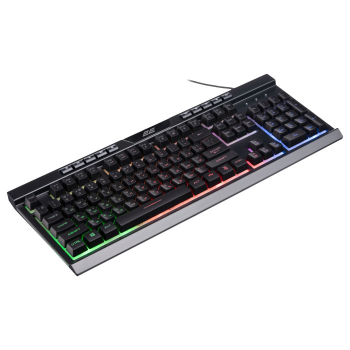 Клавіатура мембранна 2E GAMING KG300 114key, USB-A, EN/UA, LED, чорний