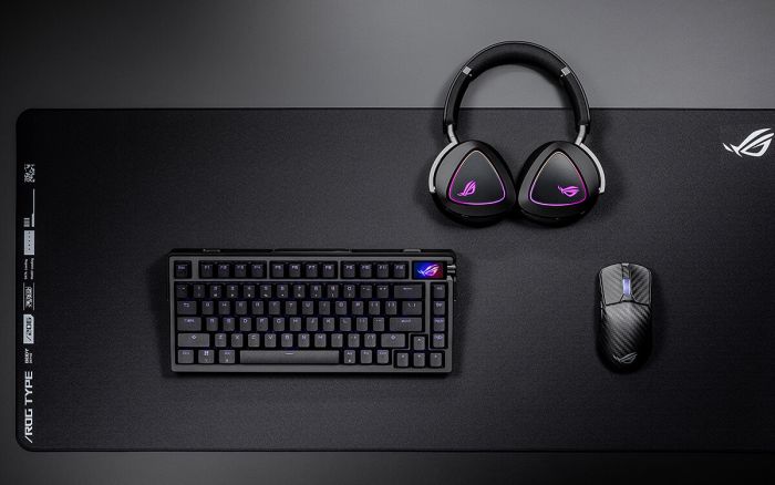 Клавіатура механічна ASUS ROG Azoth Extreme 81key, NX Snow, USB-A/WL/BT, EN, RGB, чорний