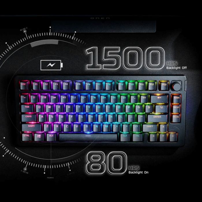 Клавіатура механічна HyperX Alloy Rise 75key, Red, USB-A/WL/BT, EN/UA, RGB, чорний