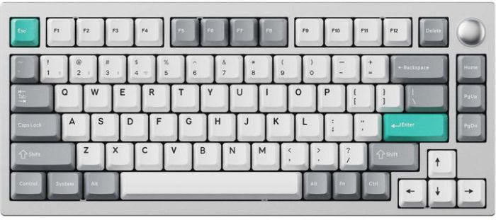 Клавіатура механічна Lemokey  P1 Pro 84Key, Keychron Super Brown, WL/BT/USB-A, QMK/VIA, Hot-Swap, EN/UKR, RGB,  Knob, Space Silver
