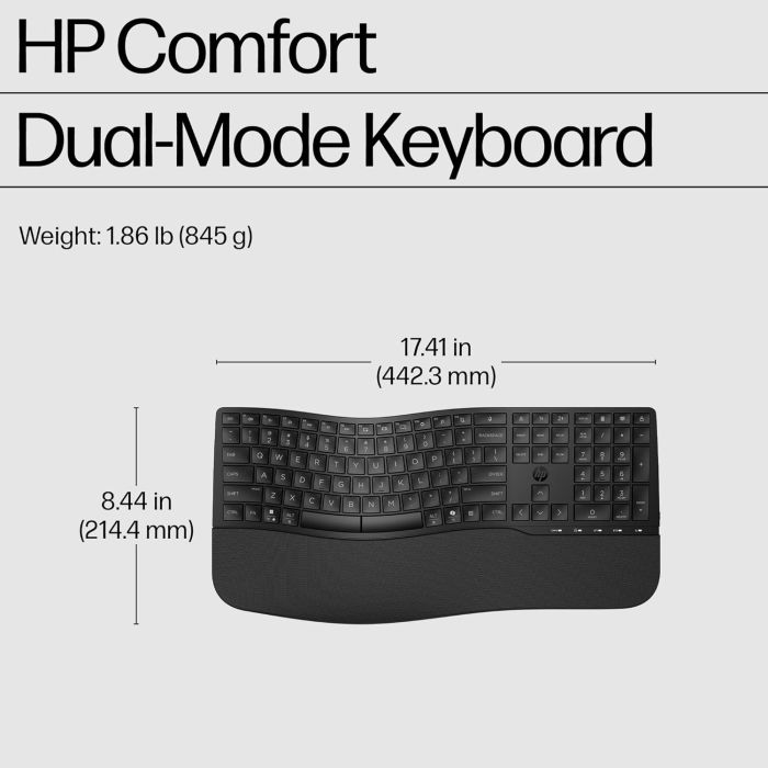 Клавіатура мембранна HP 680 Comfort Dual-Mode 111key, BT, EN/UK, чорний