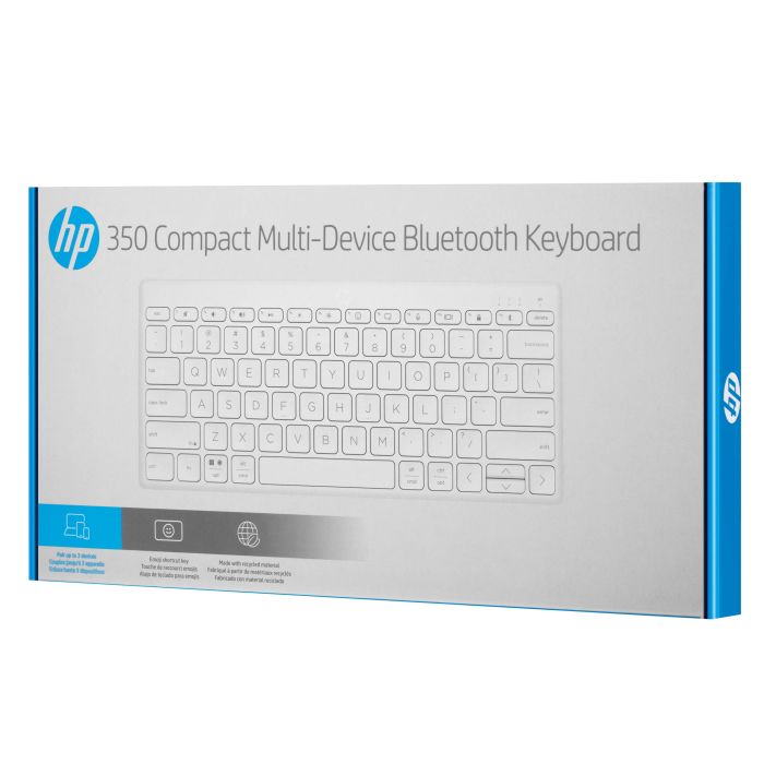 Клавіатура мембранна HP 350 Compact Multi-Device, 78key, BT, EN/UK, білий