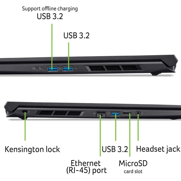 Ноутбук Acer Nitro V 16 ANV16-72 16" WUXGA IPS, Intel 7-240H, 32GB, F1TB, NVD5070-8, Lin, чорний