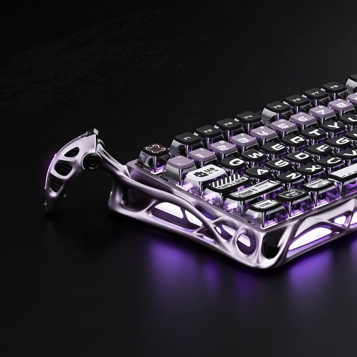 Клавіатура механічна GravaStar Mercury V75 Pro 80keys, Magnetic Jade Gaming, 8K, USB-A, RGB, Iron Purple