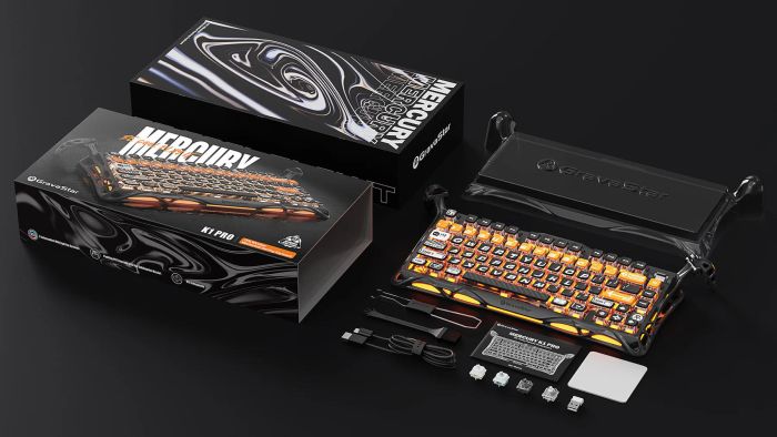 GravaStar Mercury K1 Pro 75% Wireless Mechanical Gaming Keyboard