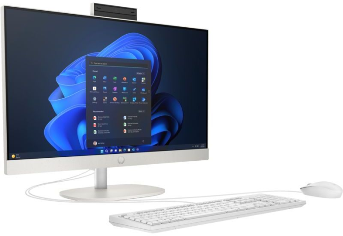 Комп'ютер персональний моноблок HP 240-G10 23.8" FHD IPS AG, Intel i5-1334U, 16GB, F512GB, UMA, WiFi, кл+м, 3р, DOS, білий