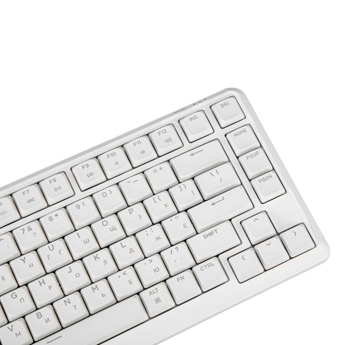 Клавіатура механічна Keychron J1 82Key, K pro Red, WL/BT/USB-A, QMK, Hot-swap, EN/UKR, RGB, білий