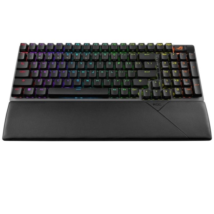 Клавіатура механічна ASUS ROG Strix Scope II, 96key, NX Snow, USB-A/WL/BT, EN/UK, RGB, чорний