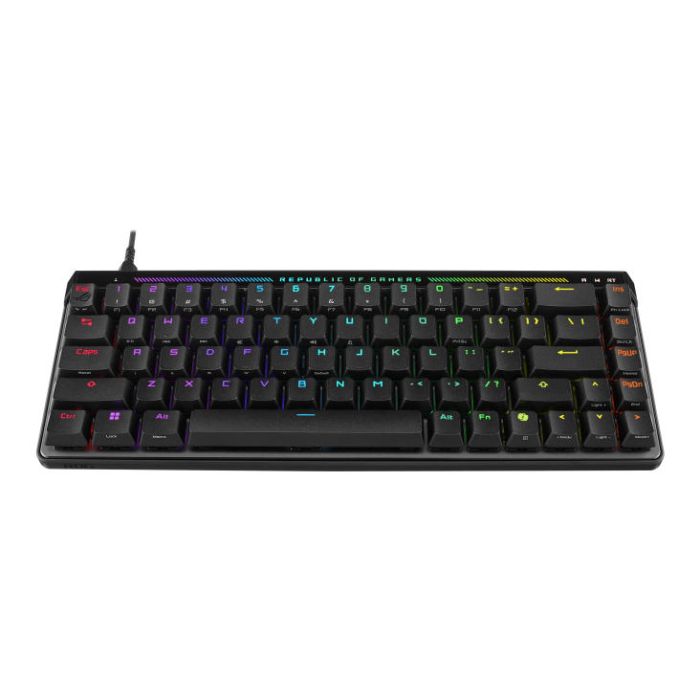 Клавіатура механічна ASUS ROG Falchion Ace HFX, 68key, HFX Magnetic Switches, USB-A, EN/UK, RGB, чорний