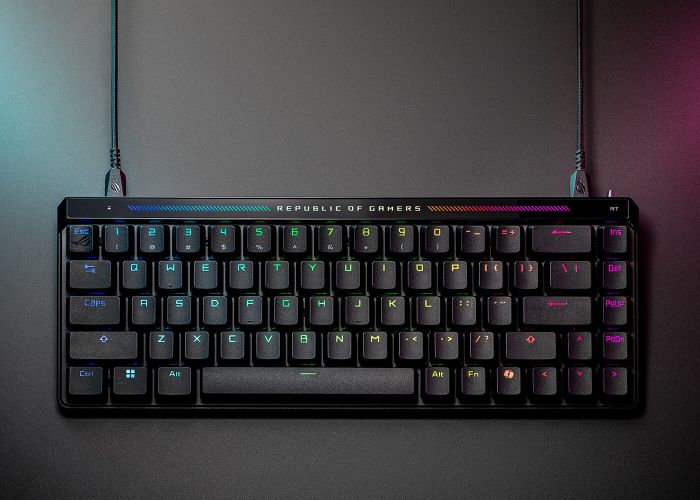 Клавіатура механічна ASUS ROG Falchion Ace HFX, 68key, HFX Magnetic Switches, USB-A, EN/UK, RGB, чорний