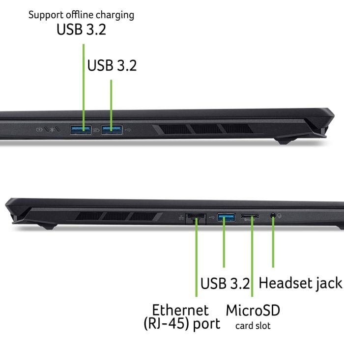 Ноутбук Acer Nitro V 16S ANV16S-71 16" WUXGA IPS, Intel 5-210H, 32GB, F1TB, NVD5050-8, Lin, черный