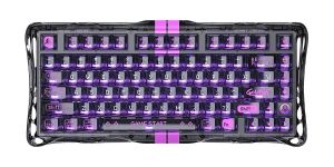 Клавіатура механічна GravaStar Mercury V75 Lite 80keys, Magnetic Blackcore, USB-A, RGB, Transparent Black
