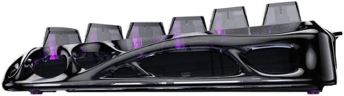 Клавиатура механическая GravaStar Mercury V75 Lite 80keys, Magnetic Blackcore, USB-A, RGB, Transparent Black