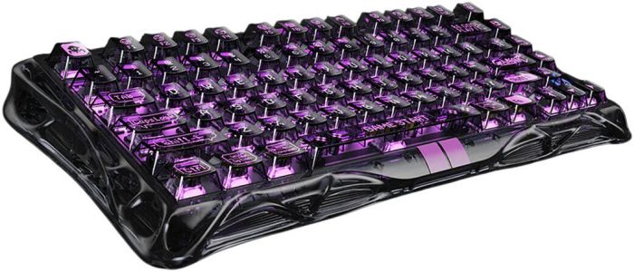 Клавиатура механическая GravaStar Mercury V75 Lite 80keys, Magnetic Blackcore, USB-A, RGB, Transparent Black