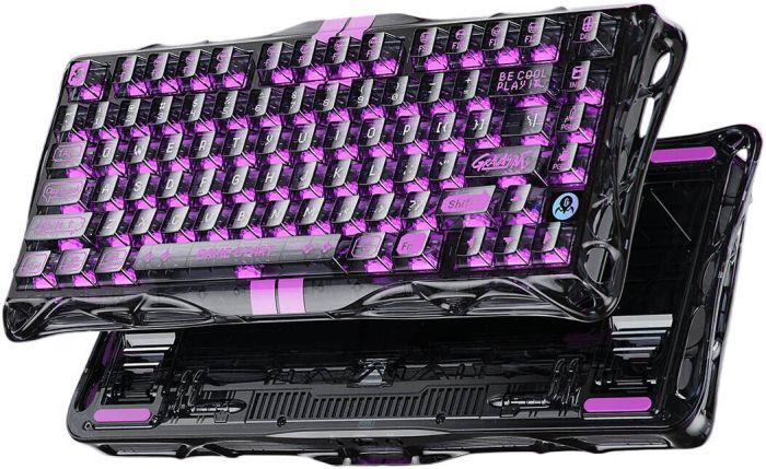 Клавиатура механическая GravaStar Mercury V75 Lite 80keys, Magnetic Blackcore, USB-A, RGB, Transparent Black
