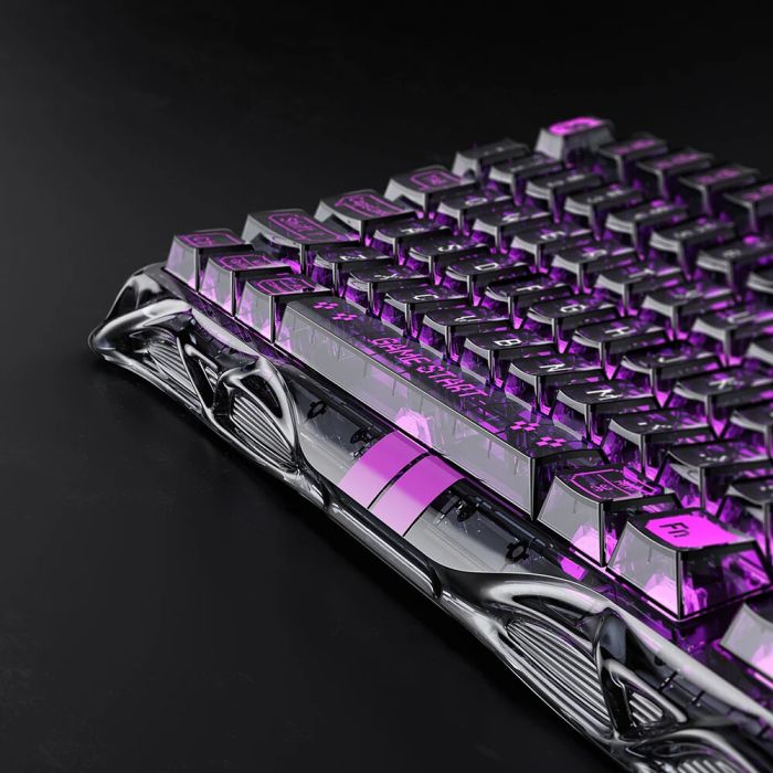 Клавиатура механическая GravaStar Mercury V75 Lite 80keys, Magnetic Blackcore, USB-A, RGB, Transparent Black