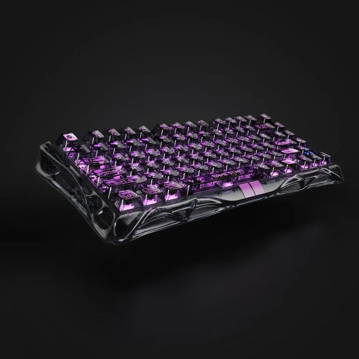 Клавиатура механическая GravaStar Mercury V75 Lite 80keys, Magnetic Blackcore, USB-A, RGB, Transparent Black