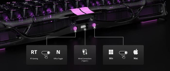 Клавиатура механическая GravaStar Mercury V75 Lite 80keys, Magnetic Blackcore, USB-A, RGB, Transparent Black