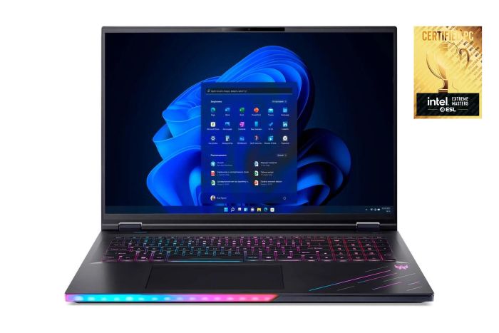 Acer Notebook Predator Helios 18 PH18-73 18" WQUXGA IPS, Intel U9-275HX, 96GB, F4TB, NVD5090-24, Win11P, black