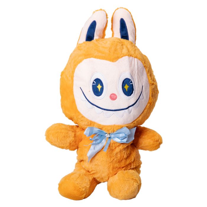 Дитяча м'яка іграшка Лабубу з пледом 54 см плюшева Жовта ТМ COLORFUL HOME LAB3Y