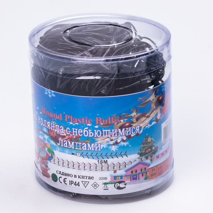 Гірлянда нитка 16 м на 180 LED лампочок світлодіодна чорний провід 8 режимів роботи M400LEDML