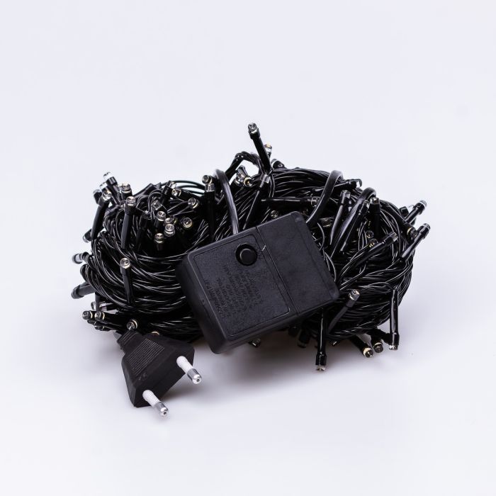 Гірлянда нитка 16м на 180 LED лампочок світлодіодна чорний провід 8 режимів роботи Жовтий M400LEDY