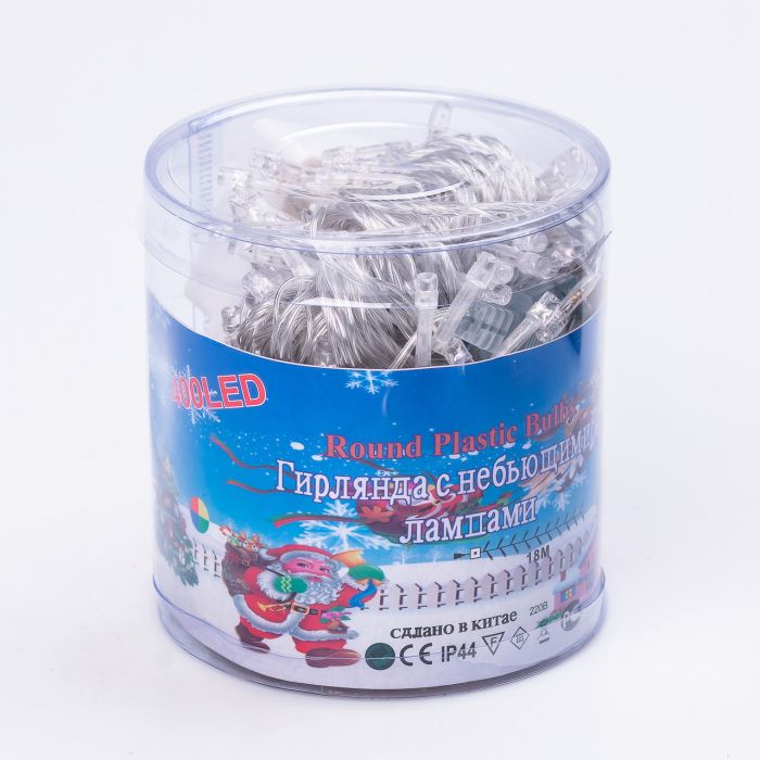 Гірлянда нитка світлодіодна GarlandoPro 190 LED лампочок 18м 8 режимів лед гірлянда Білий W400LEDW