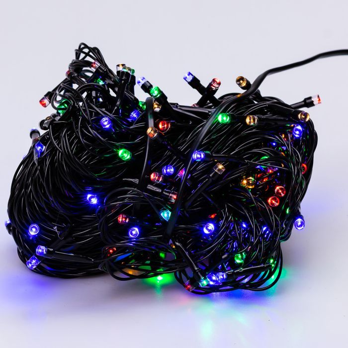 Гірлянда нитка 22 м на 218 LED лампочок світлодіодна чорний провід 8 режимів работи M500LEDML