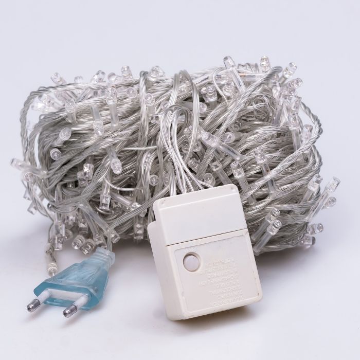 Гірлянда нитка 22м на 218 LED лампочок світлодіодна прозорий провід 8 режимів роботи W500LEDML