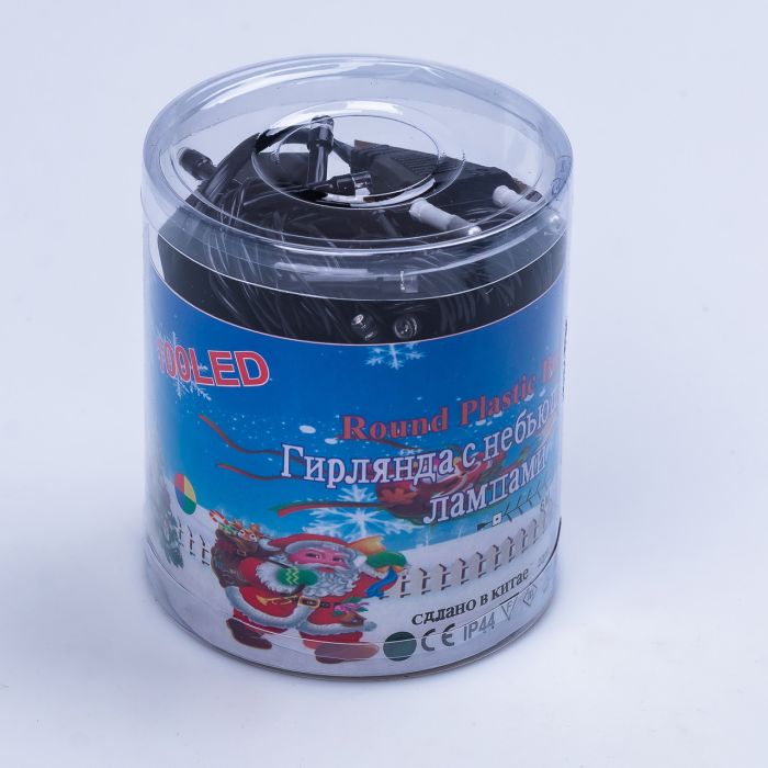 Гірлянда нитка 6м на 50 LED лампочок світлодіодна чорний провід 8 режимів роботи M100LEDML