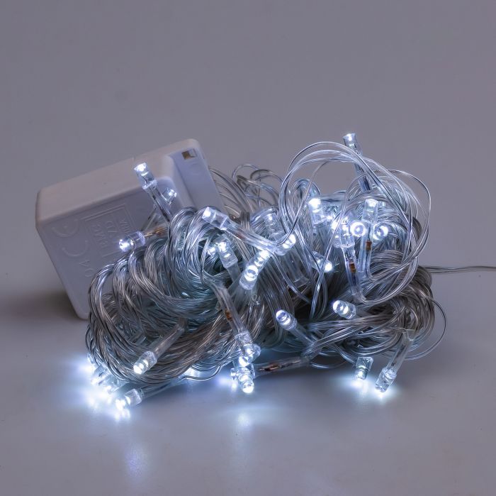 Гірлянда нитка світлодіодна GarlandoPro 50 LED 6м 8 режимов гірлянда новорічна Білий W100LEDW