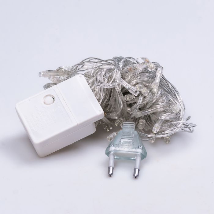 Гірлянда нитка світлодіодна GarlandoPro 50 LED 6м 8 режимов гірлянда новорічна Білий W100LEDW