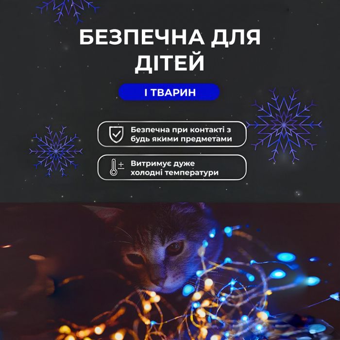 Гірлянда роса на пульті 50 метрів на 500 led світлодіодів крапля на білому дроті синя 500L50MWBL