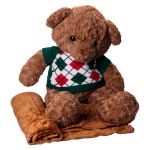 М'яка іграшка-подушка з пледом всередині Ведмідь 110×150 (см) 3 в 1 Коричневий Colorful Home 7146BRGR