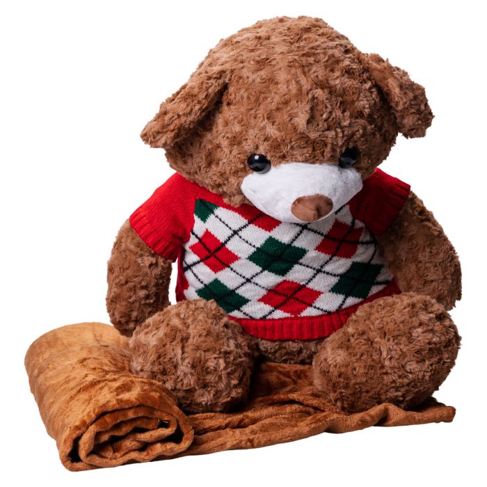 М'яка іграшка-подушка з пледом всередині Ведмідь 110×150 (см) 3 в 1 Коричневий Colorful Home 7146BRR