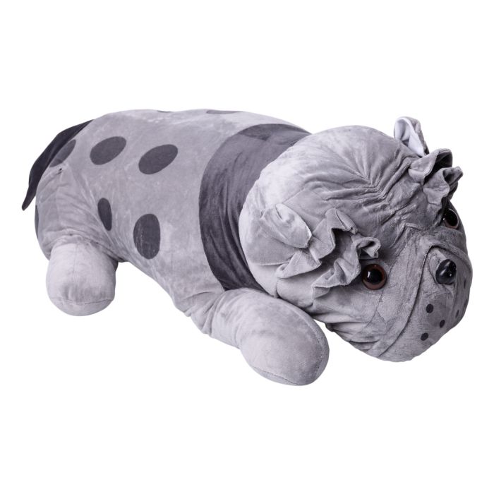 М'яка іграшка-подушка з пледом всередині Собака обіймашка 65 (см) Сірий Colorful Home 9527-40G