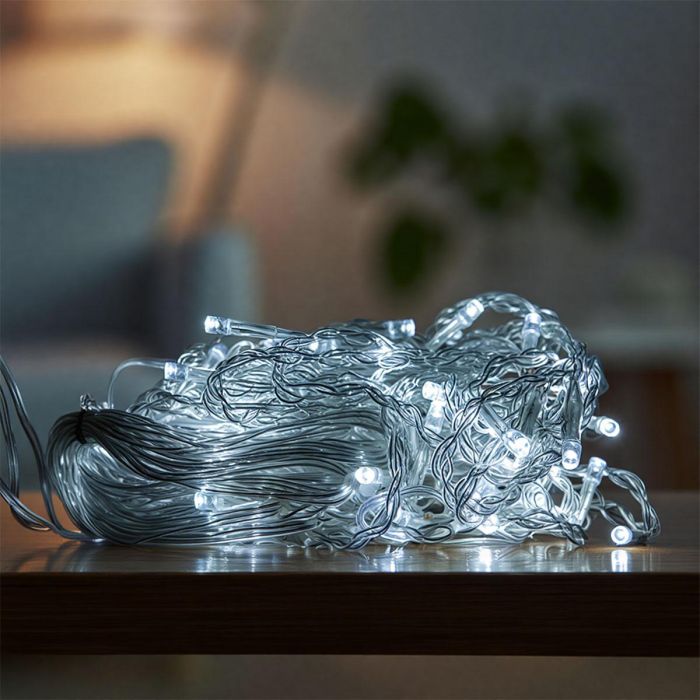 Новорічна гірлянда штора 1,5х1,5 м 64 LED білий провід Білий ZWM1564LEDW