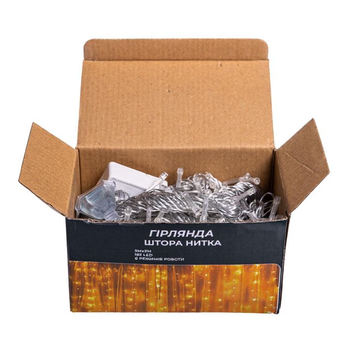 Новорічна гірлянда штора 3х3 м 192 LED кімнатна білий провід Білий ZWM33192LEDW