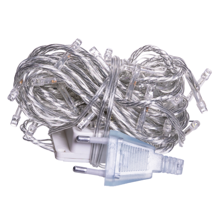 Новорічна кімнатна гірлянда нитка 6 м 50 LED білий провід Білий W50LED6MWW