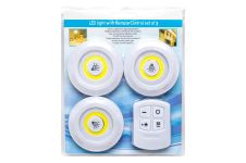 Набір із 3-х світильників з пультом дистанційного керування 2AAA 90х90х20мм (114045)