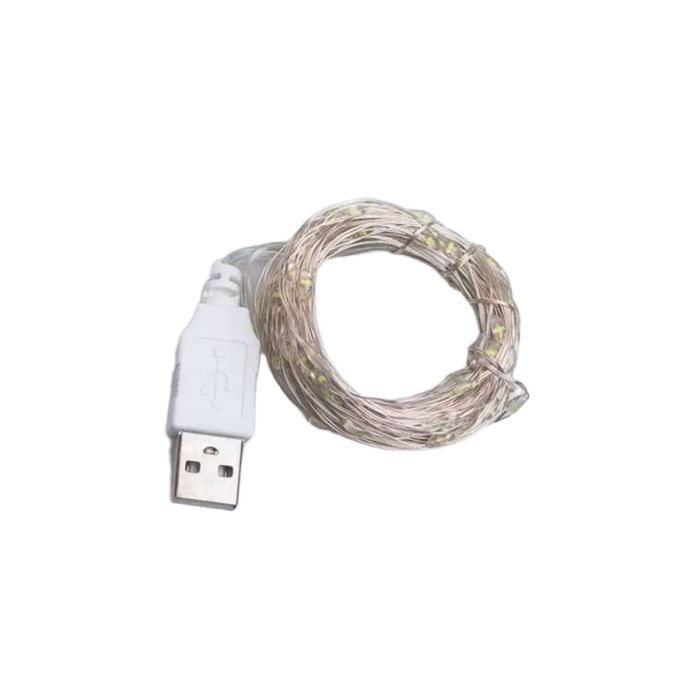 Гірлянда роса 20 метрів USB на 200 led світлодіодів крапля на білому дроті жовта USB200L20MWY